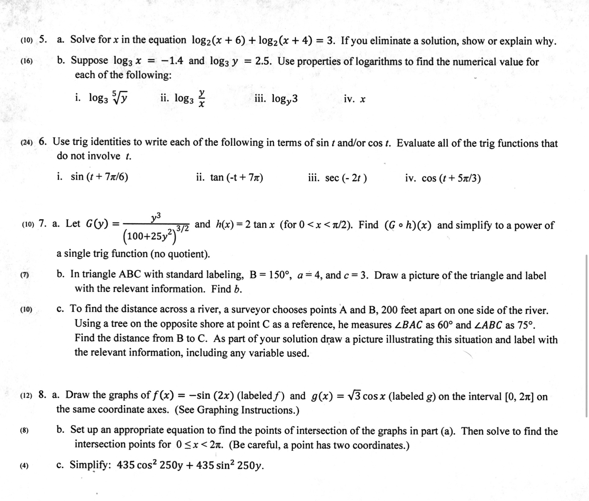 Solved (10) 5. a. Solve for x in the equation