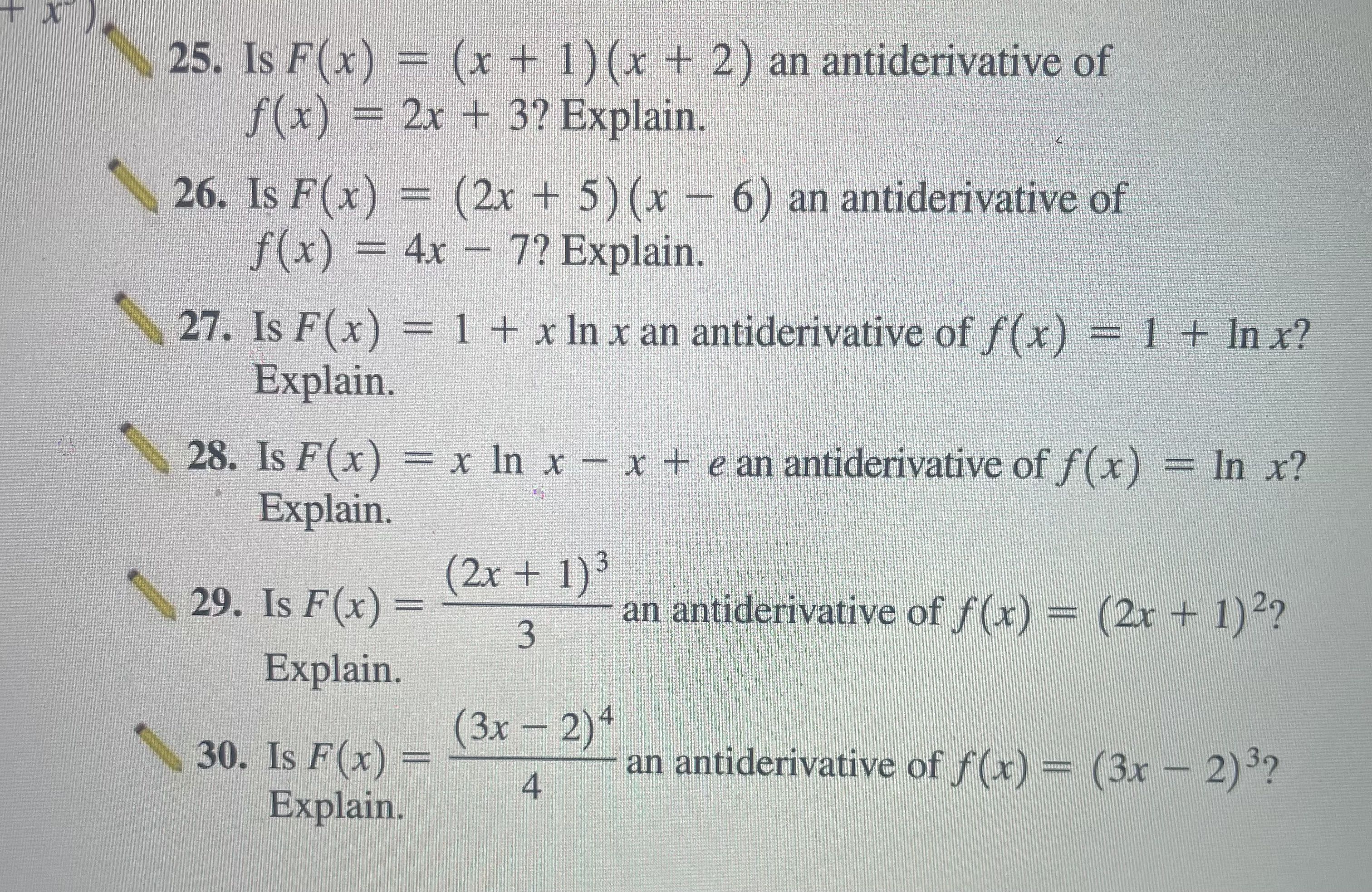 if f is the antiderivative of x 2 1 x 5