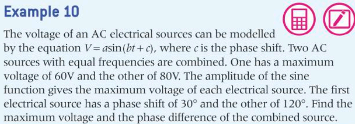Solved Example 10 (7) The voltage of an AC electrical | Chegg.com