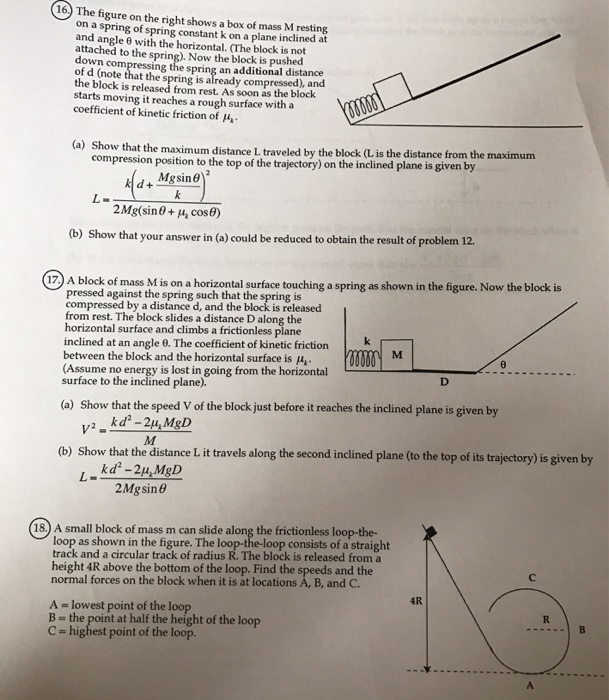 Solved The figure on the right shows a box of mass M resting | Chegg.com