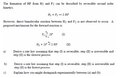 Solved The formation of HF from H2 and F2 can be described | Chegg.com