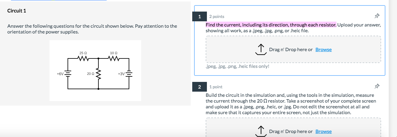 Solved Circuit 1 1 2 points Answer the following questions | Chegg.com