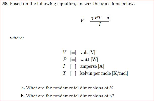 Solved 38. Based on the following equation, answer the | Chegg.com