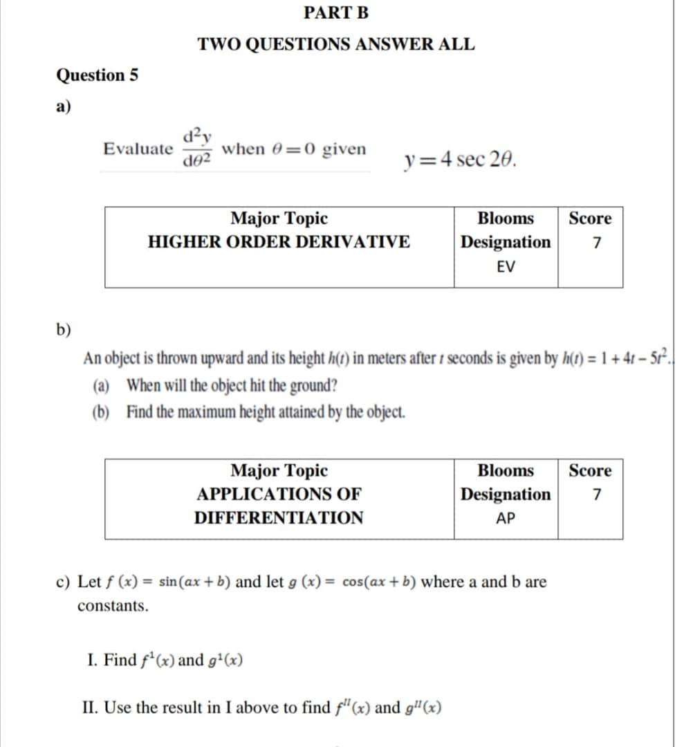 Solved PART B TWO QUESTIONS ANSWER ALL Question 5 A) | Chegg.com