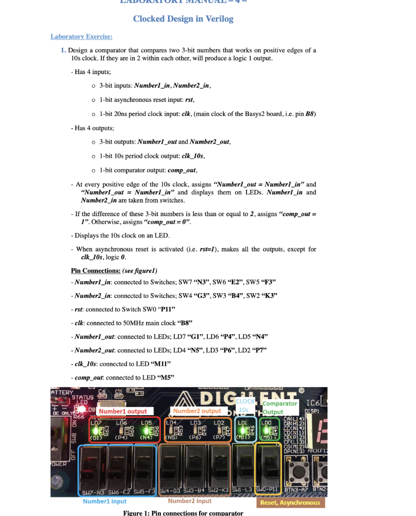 Clocked Design in Verilog Laboratory Exercise: 1. | Chegg.com