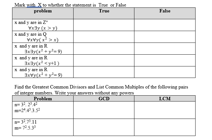 Solved Mark with X to whether the statement is True or False | Chegg.com
