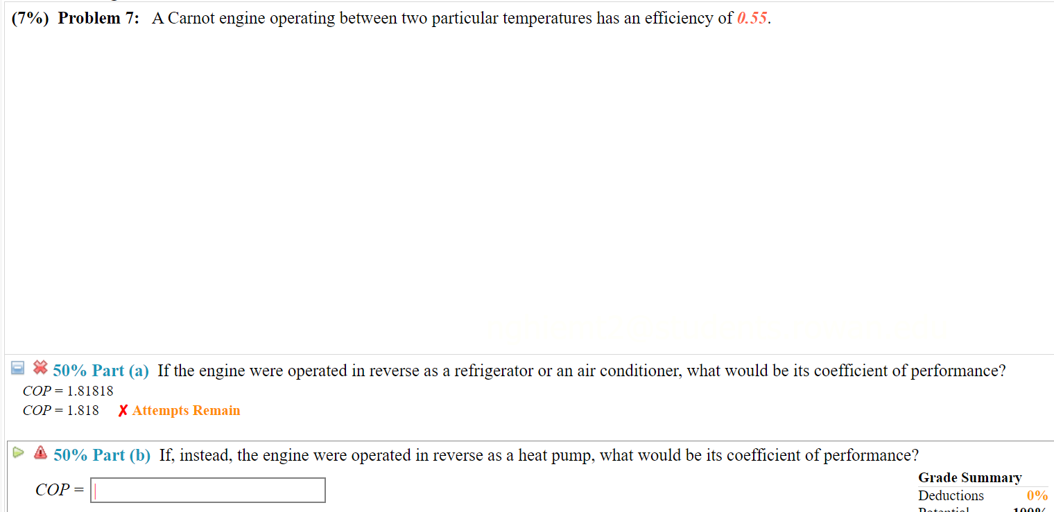 Solved: A Carnot Engine Operating Between Two Particular T... | Chegg.com