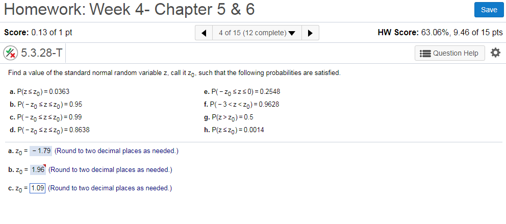 Solved Homework: Week 4- Chapter 5 & 6 Score: 0.13 of 1 pt | Chegg.com