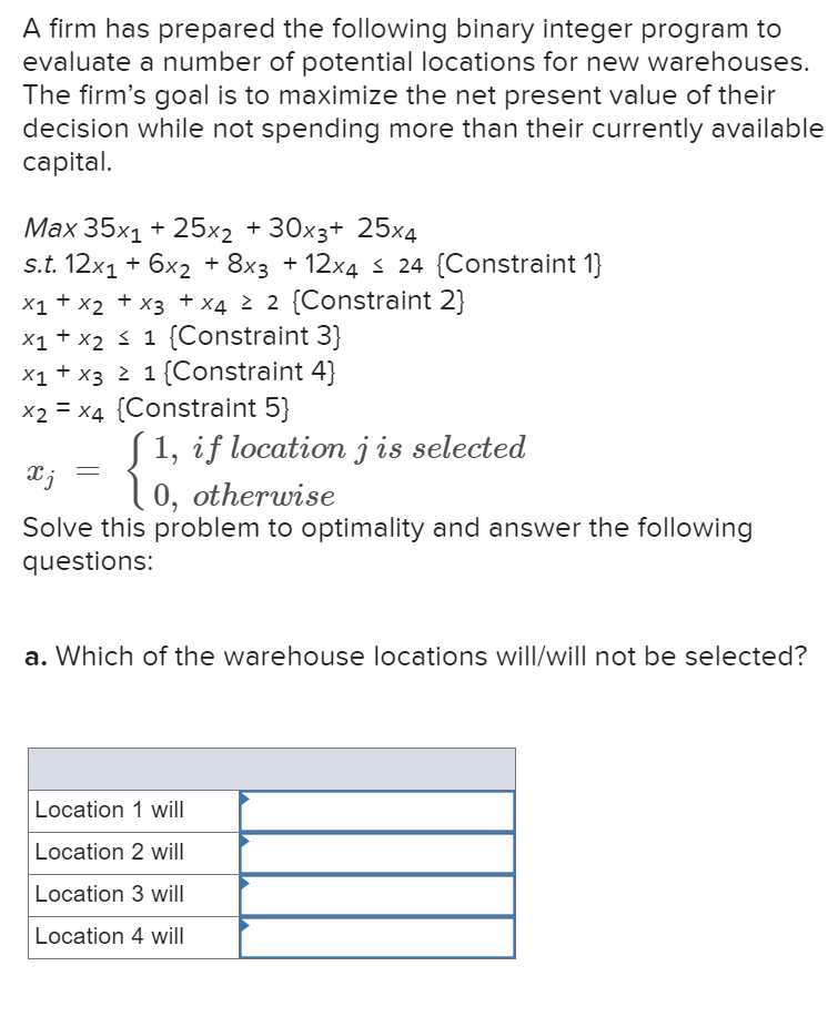 Solved A Firm Has Prepared The Following Binary Integer 2732