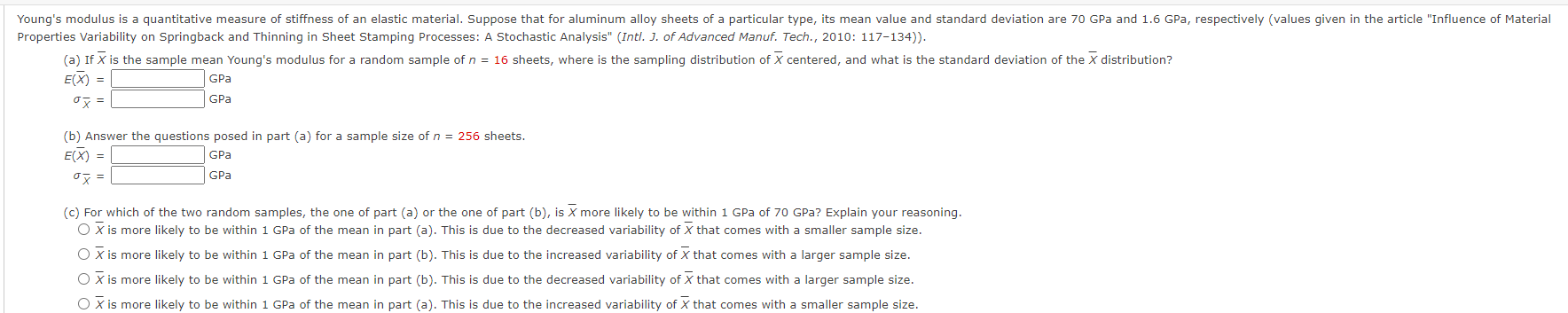 Solved Young's Modulus Is A Quantitative Measure Of 