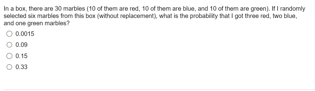 Solved In a box, there are 30 marbles (10 of them are red, | Chegg.com