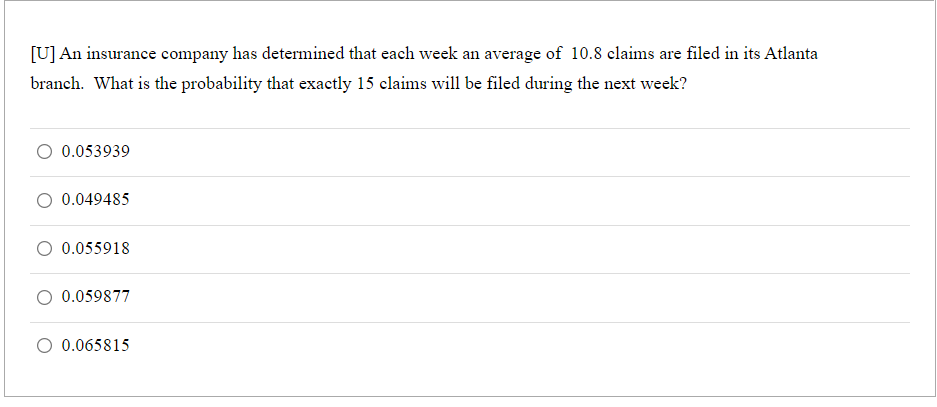 solved-u-an-insurance-company-has-determined-that-each-chegg