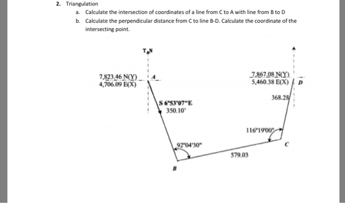 Solved 2. Triangulation A. B. Calculate The Intersection Of | Chegg.com