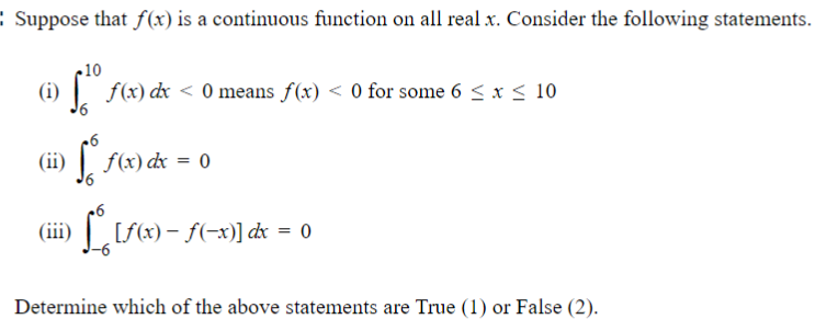 Solved Suppose that f(x) is a continuous function on all | Chegg.com