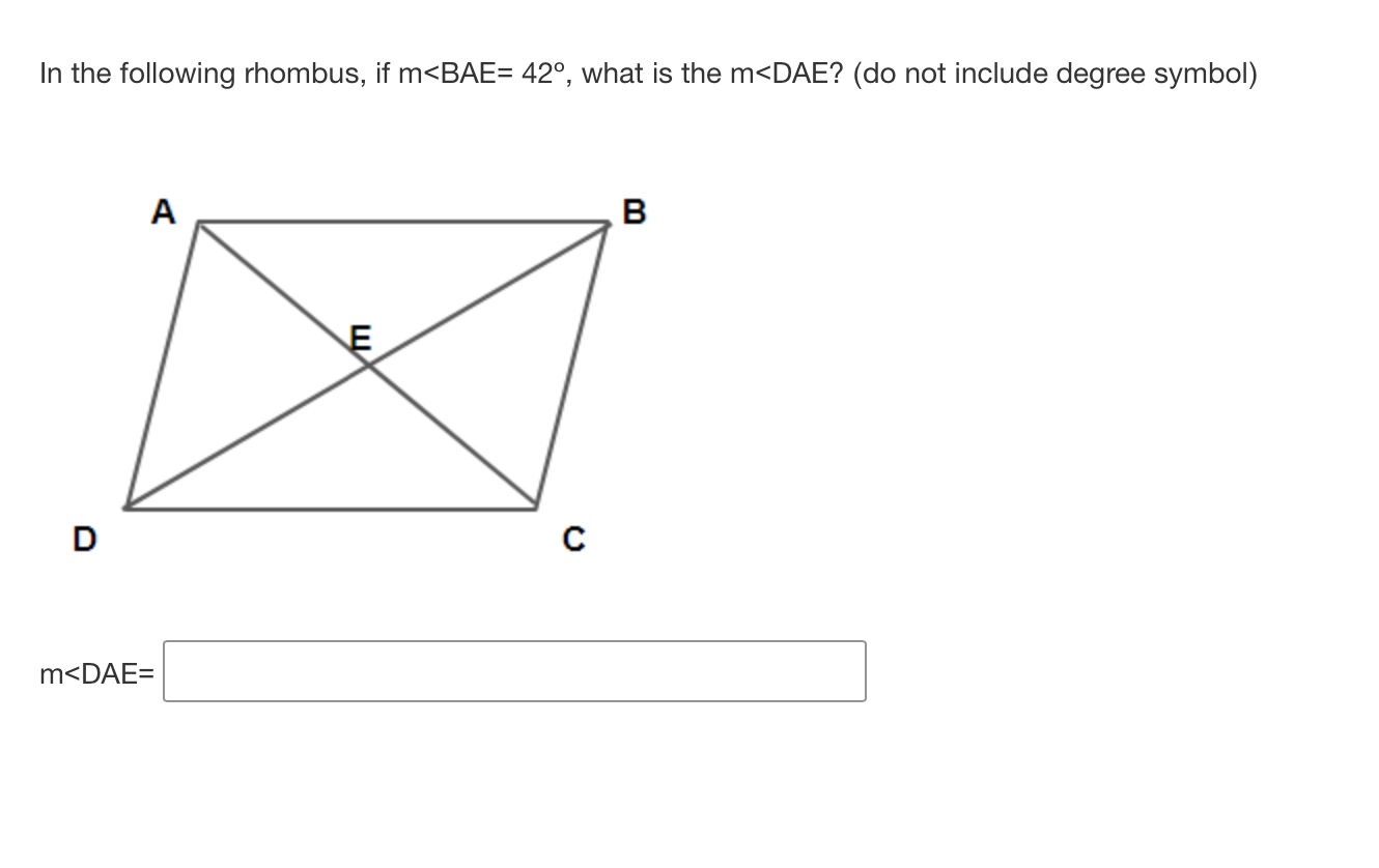 Solved In The Following Rhombus, If M 