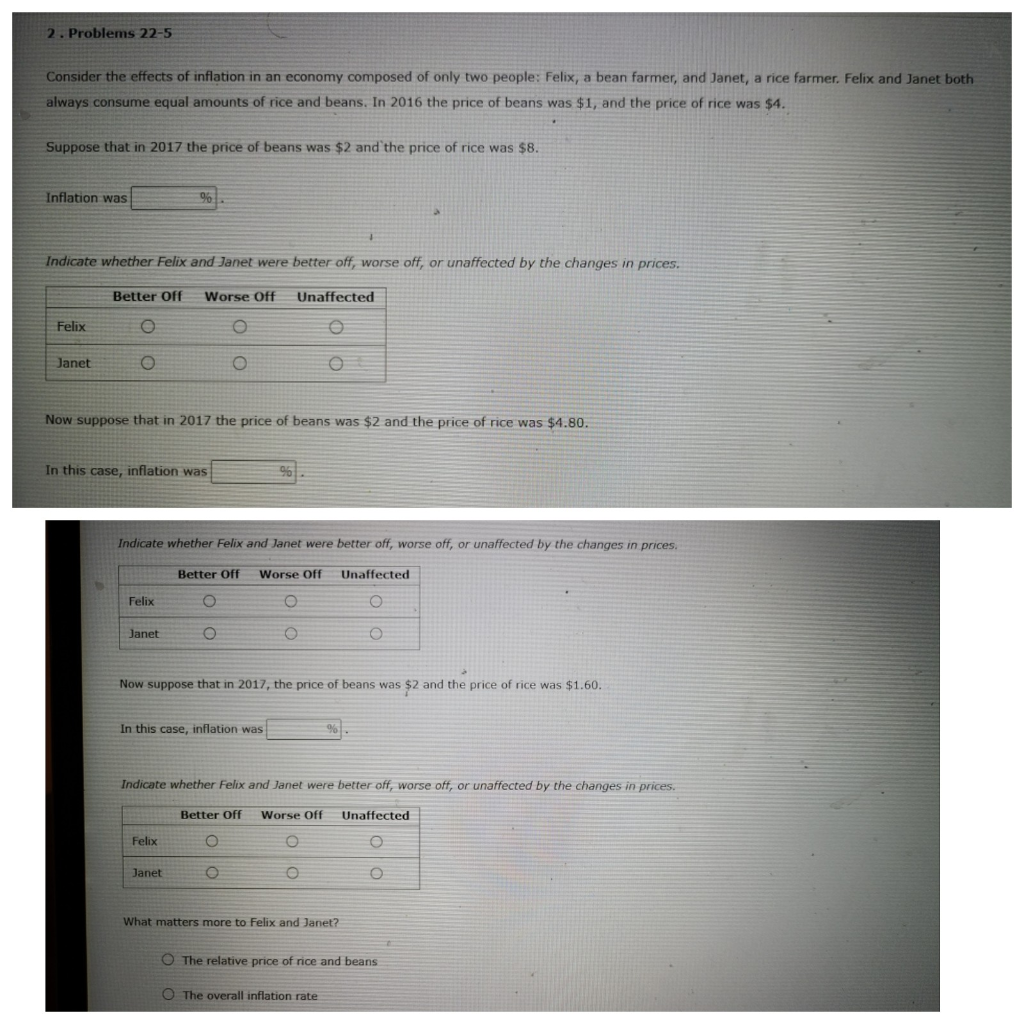 Solved 2. Problems 22-5 Consider The Effects Of Inflation In | Chegg.com