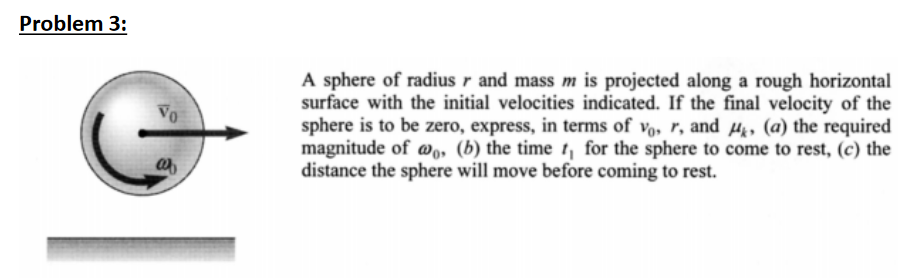 Solved Problem 3: A sphere of radius r and mass m is | Chegg.com