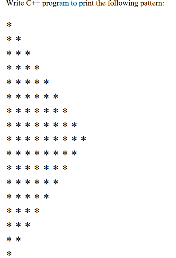 Solved Write C++ Program To Print The Following Pattern: * | Chegg.com