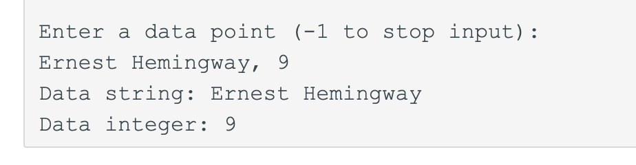 Solved Enter a data point (-1 to stop input): Ernest | Chegg.com
