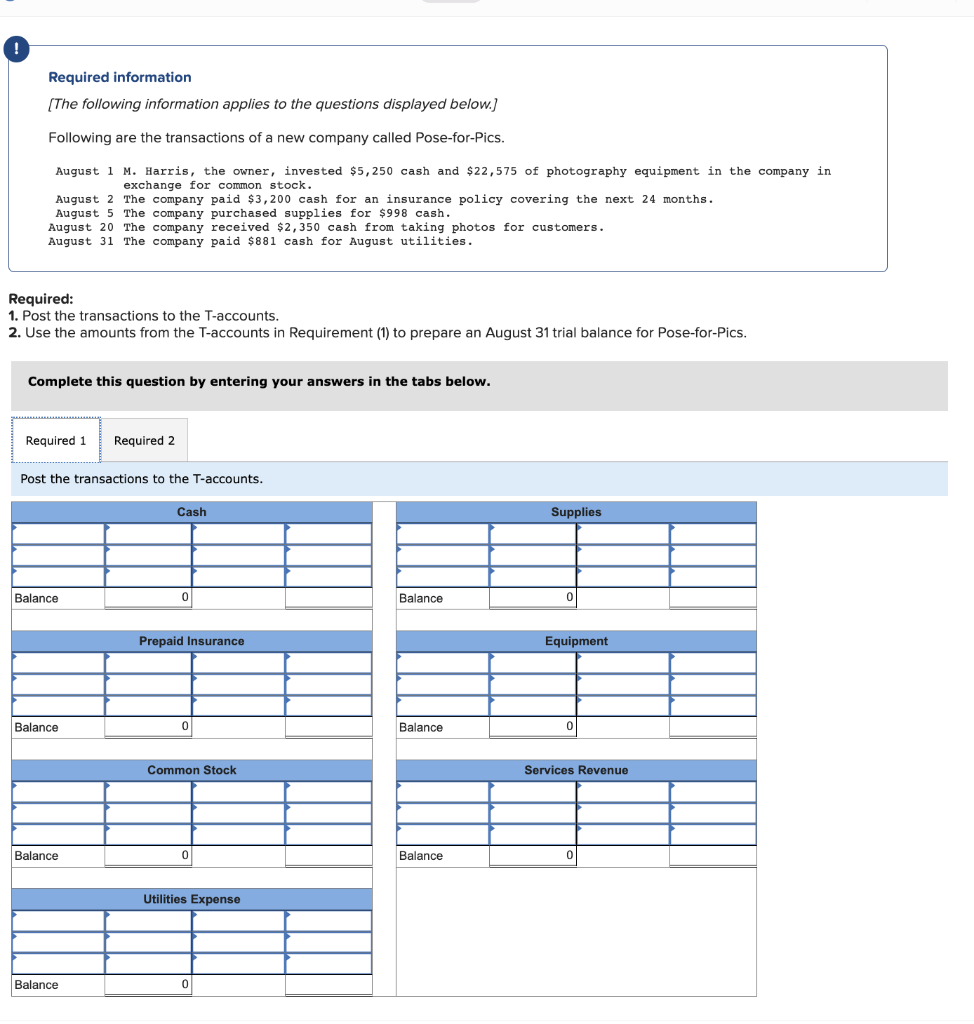 Solved Required information [The following information | Chegg.com