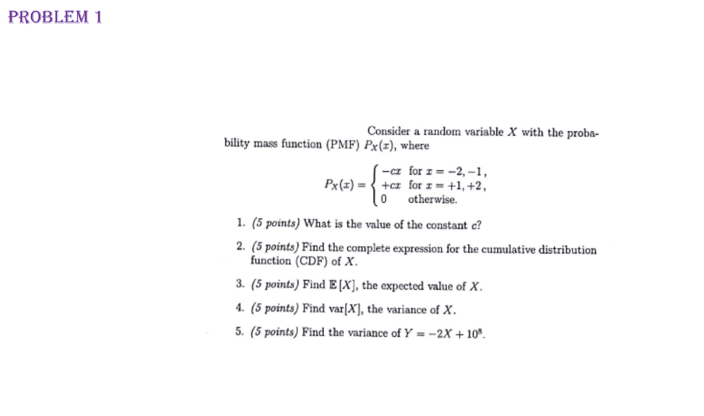 Solved Consider a random variable X with the probability | Chegg.com