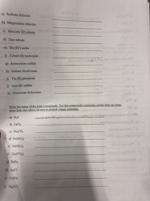 Solved a) Silver Selenide b) Tin (IV) hydroxide c) Potassium