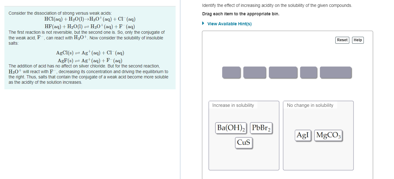 Solved Consider the dissociation of strong versus weak Chegg