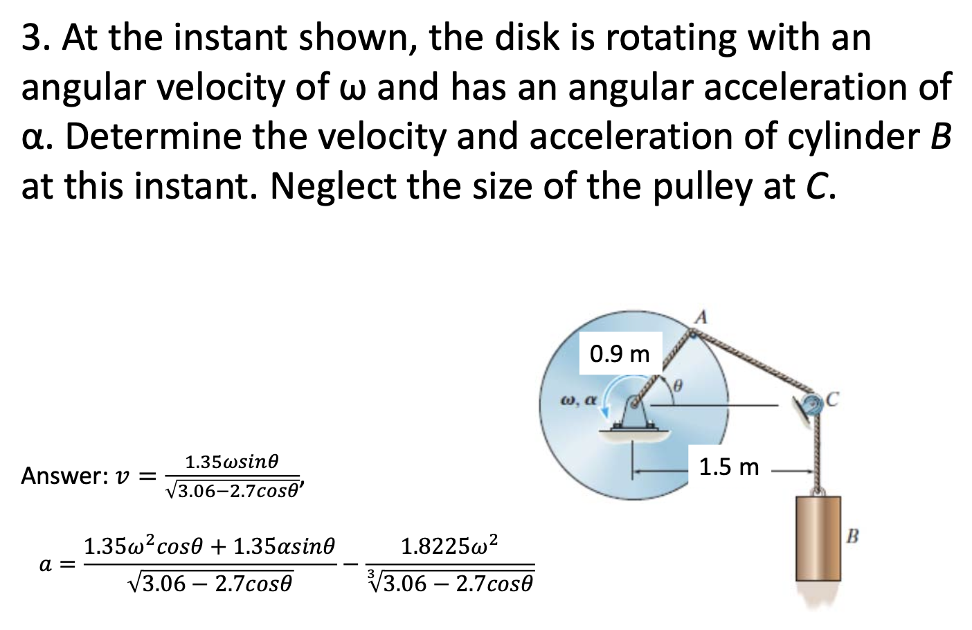 Solved 3. At the instant shown, the disk is rotating with an