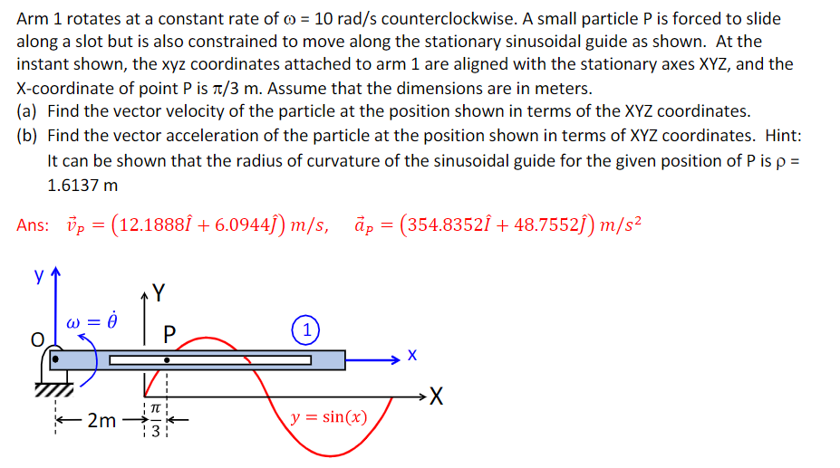 Arm 1 rotates at a constant rate of o = 10 rad/s | Chegg.com