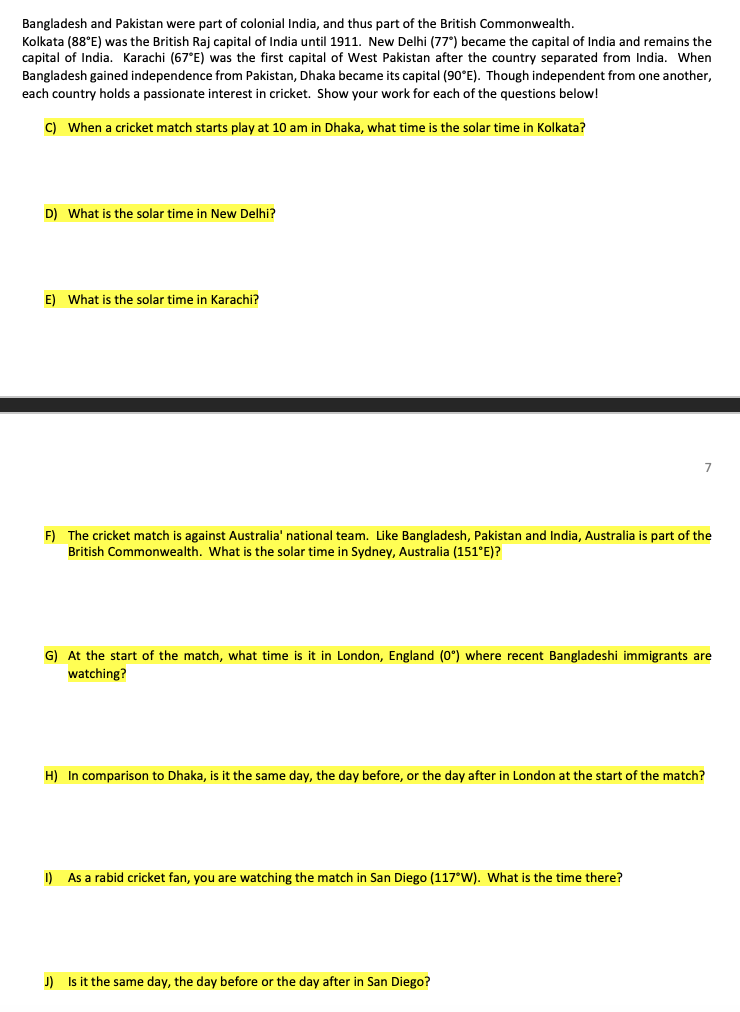 Solved SOLAR TIME Longitude (degrees) 165 150 135 120 105