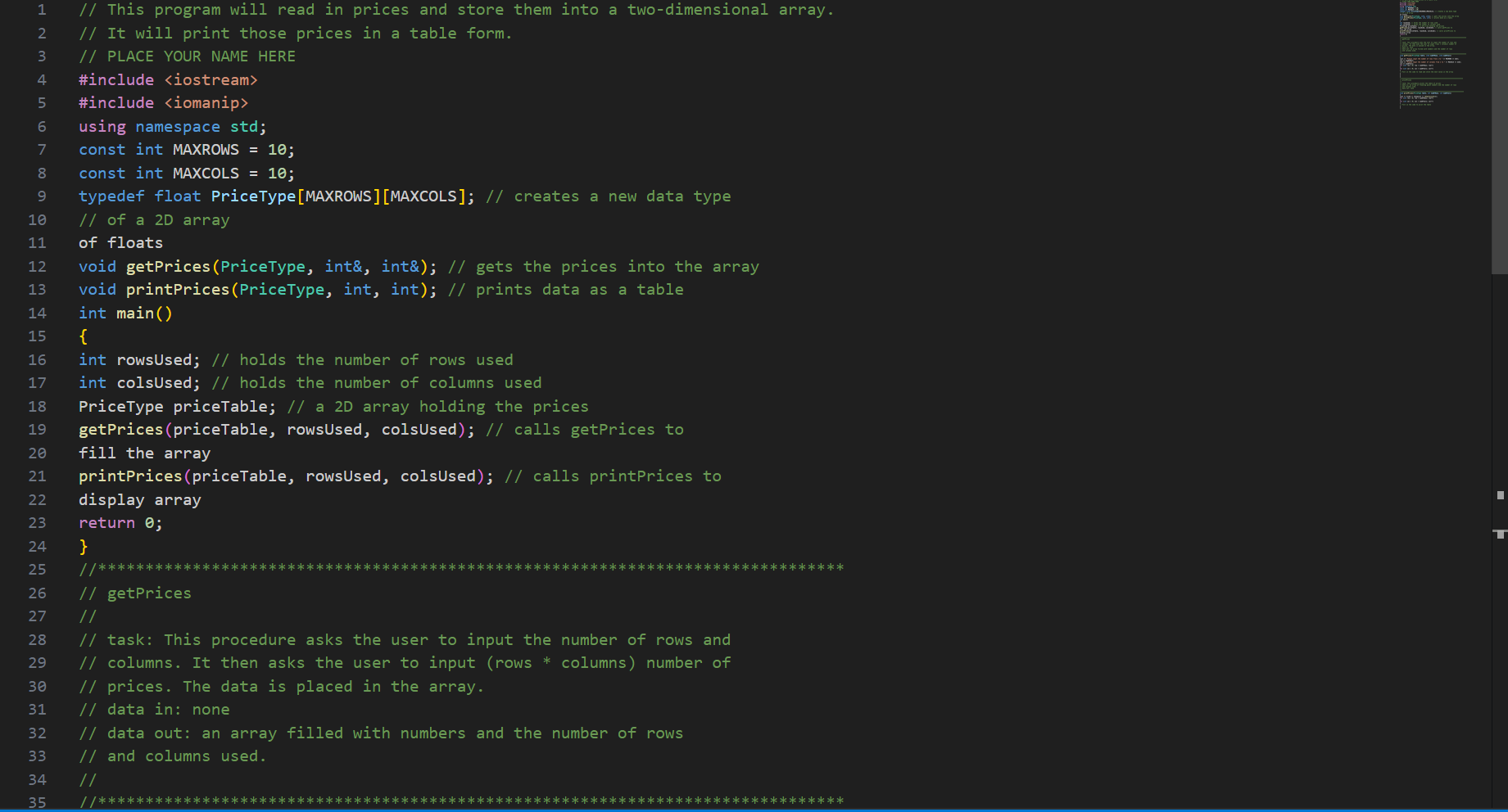 I need help creating a code in visual studio code | Chegg.com