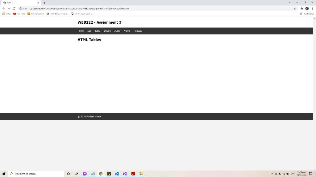 Solved "HTML Tables" table.html Update the "HTML Tables"