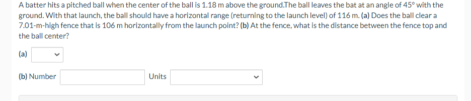 Solved A batter hits a pitched ball when the center of the | Chegg.com