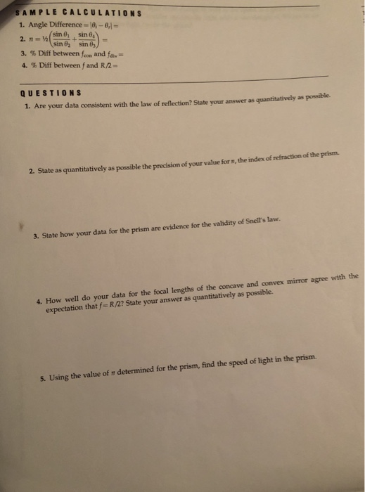 LABORATORY 40 Reflection and Refraction with the Ray