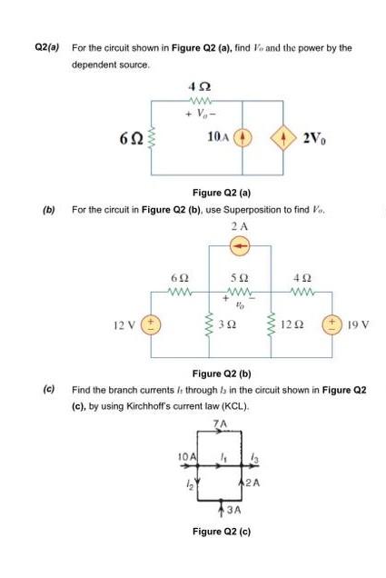 Solved Q2(a) For the circuit shown in Figure 2 (a), find Vo | Chegg.com
