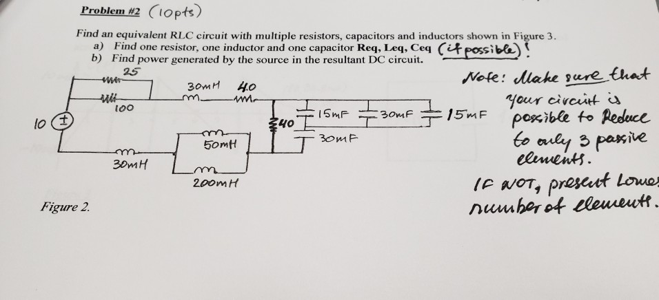 Resistor Rlc Equivalent Solved Problem #2 (10P Find an equivalent RLC circuit with | Chegg.com