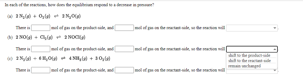 Solved In each of the reactions, how does the equilibrium | Chegg.com