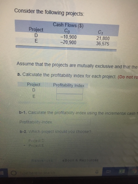 Solved Consider The Following Projects: Cash Flows (5) ?? | Chegg.com