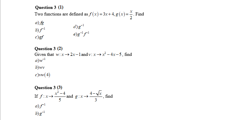 Solved X Find Question 3 1 Two Functions Are Defined As Chegg Com