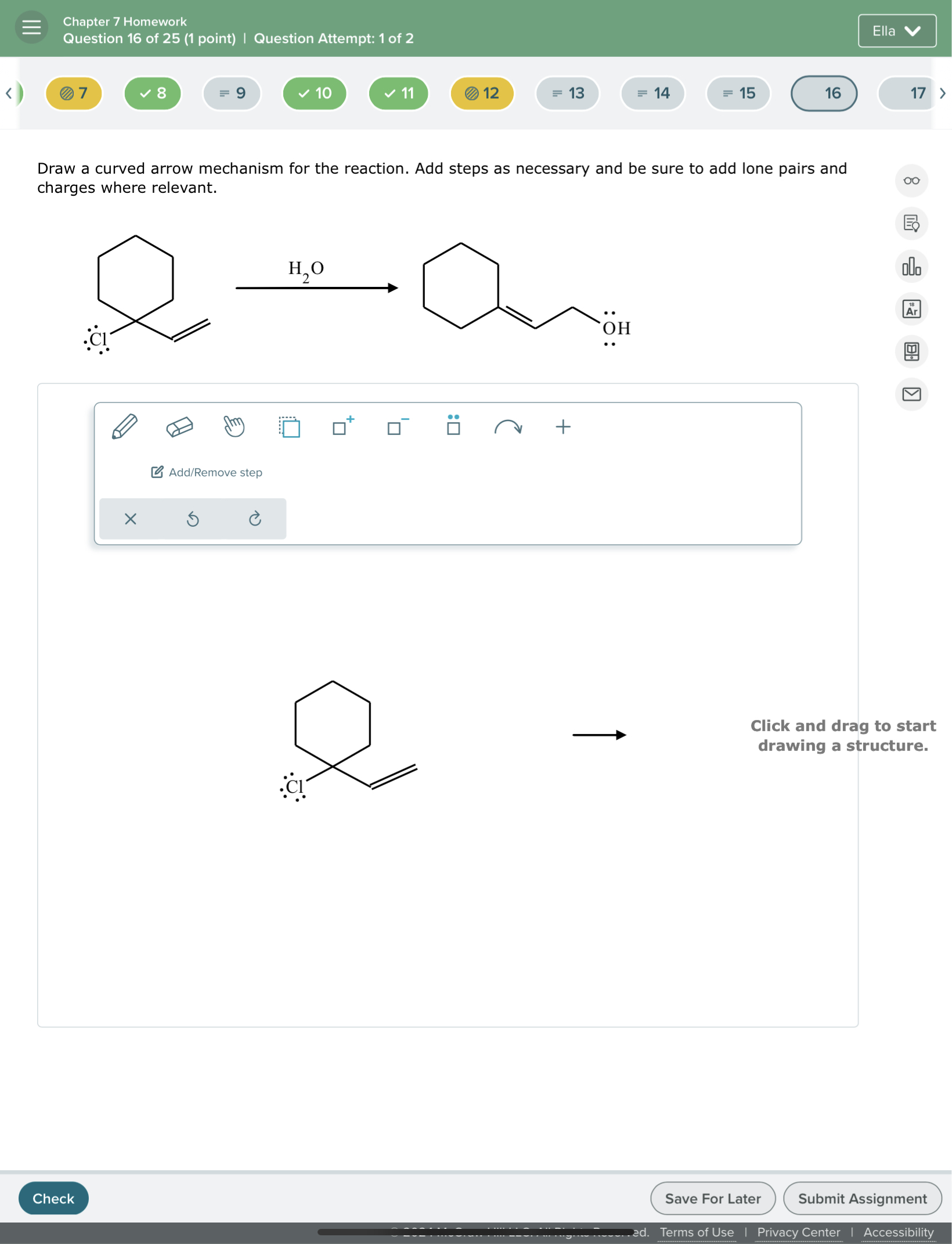 Solved Draw a curved arrow mechanism for the reaction. Add | Chegg.com