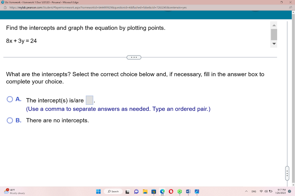 Solved Find the intercepts and graph the equation by | Chegg.com