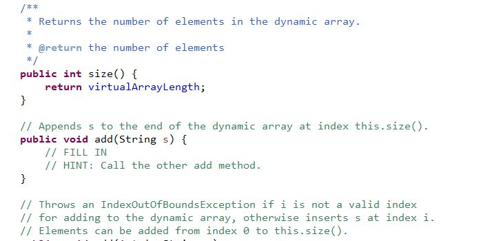 Solved public void remove(int i) // FILL IN // DO NOT | Chegg.com