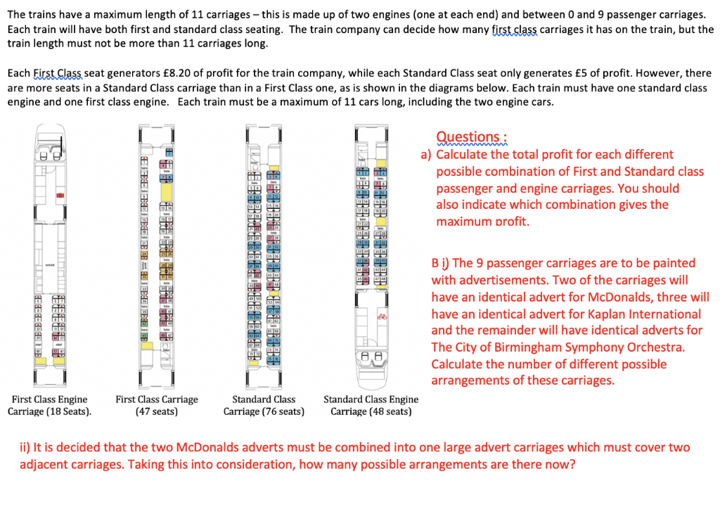 Solved The trains have a maximum length of 11 carriages