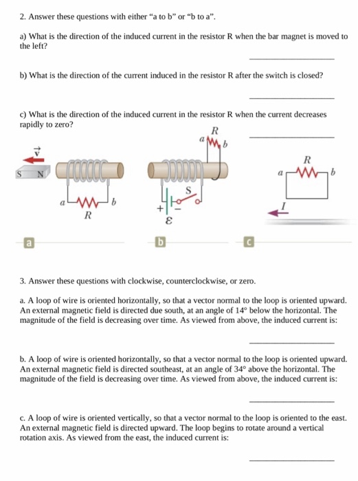 Solved 2. Answer These Questions With Either "a To B" Or "b | Chegg.com