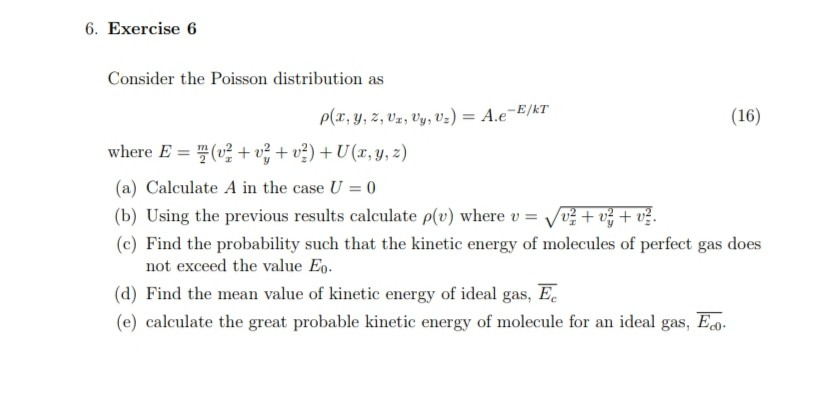 Solved 6 Exercise 6 Consider The Poisson Distribution As Chegg Com