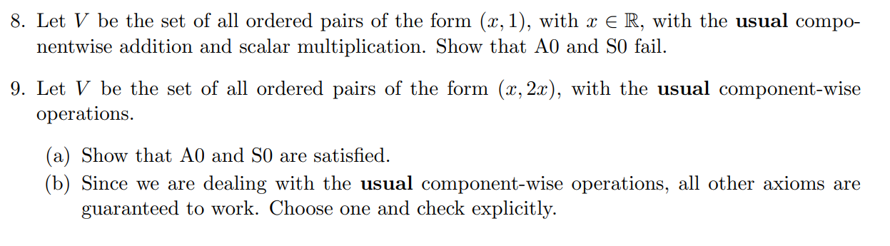 8. Let V be the set of all ordered pairs of the form | Chegg.com