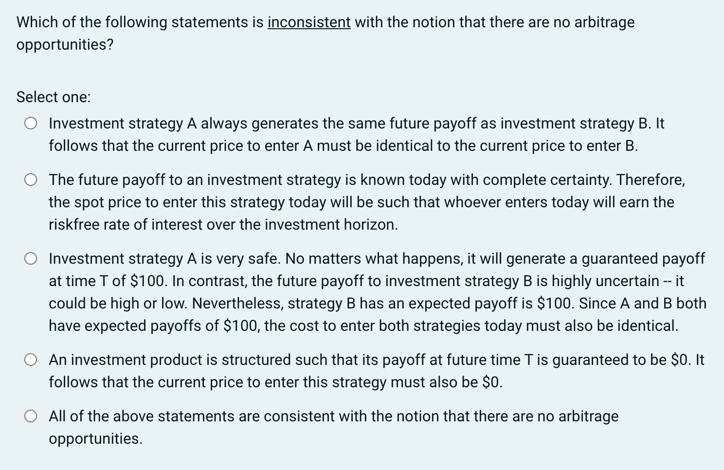 Solved Which of the following statements is inconsistent | Chegg.com