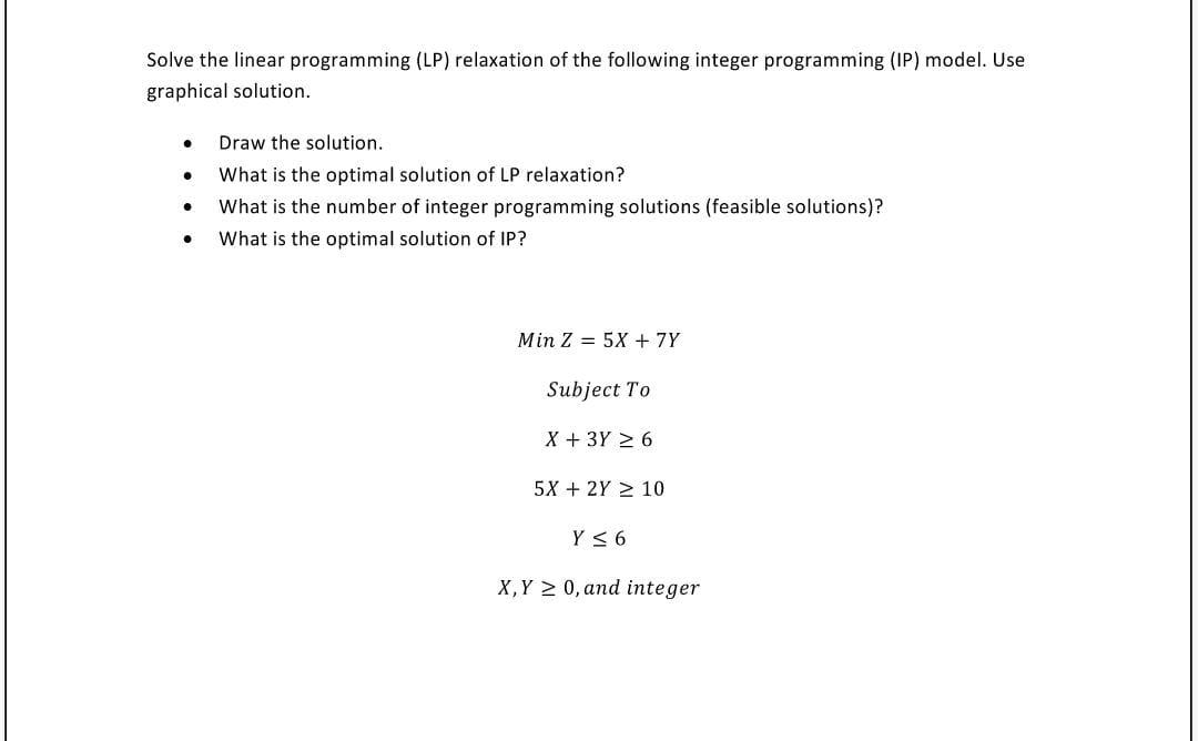 Solved Solve the linear programming (LP) relaxation of the | Chegg.com