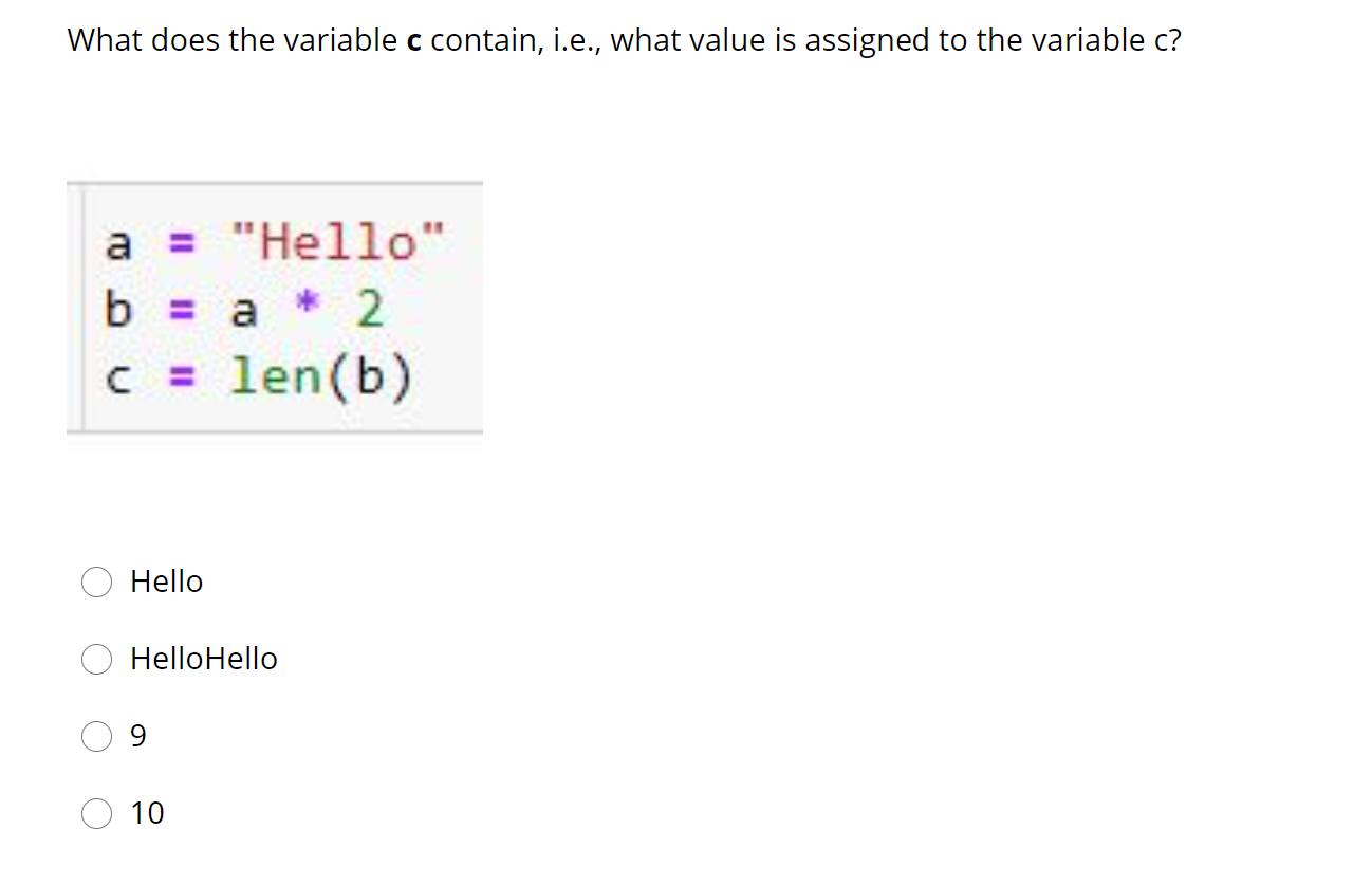 Solved What does the variable c contain, i.e., what value is | Chegg.com