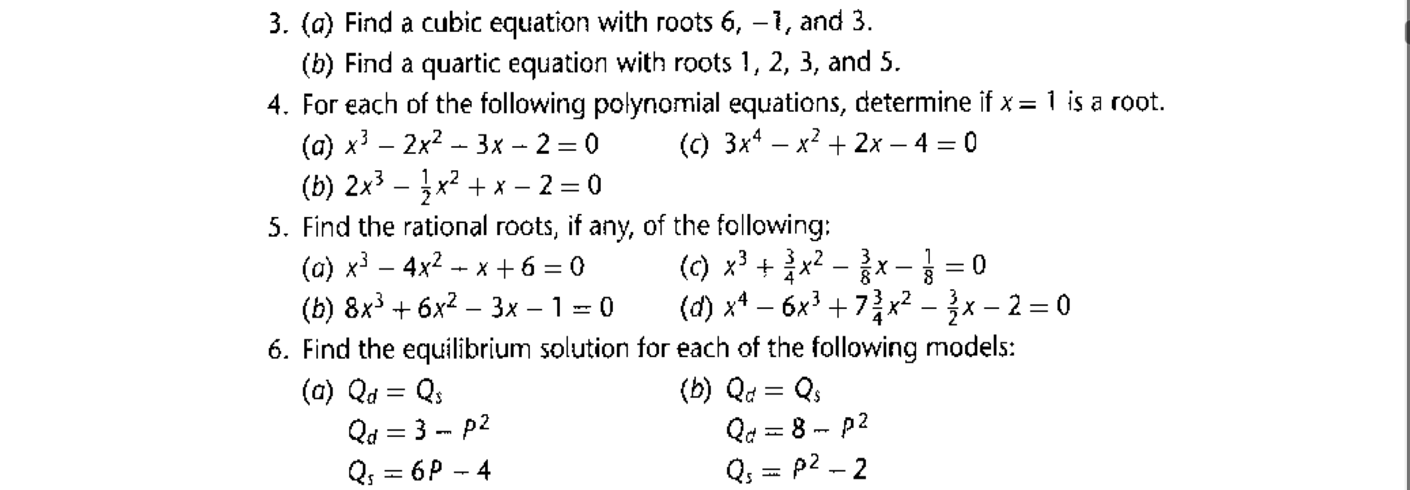 Solved 3 A Find A Cubic Equation With Roots 6 1 And 3 6060